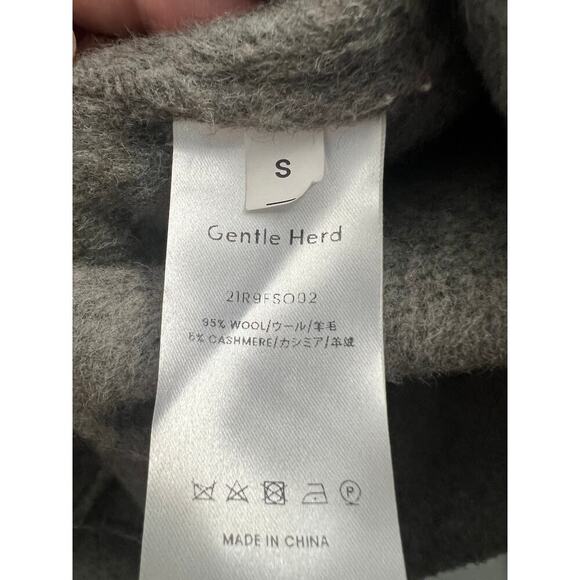 Gentle Herd Oversized Button-down Wool Cashmere Shirt Jacket, Fog Gray size S - Picture 8 of 10